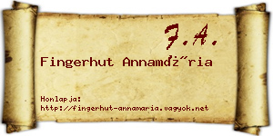 Fingerhut Annamária névjegykártya